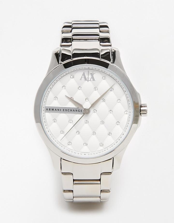 Armani Exchange Silver Lady Hampton Watch - Silver