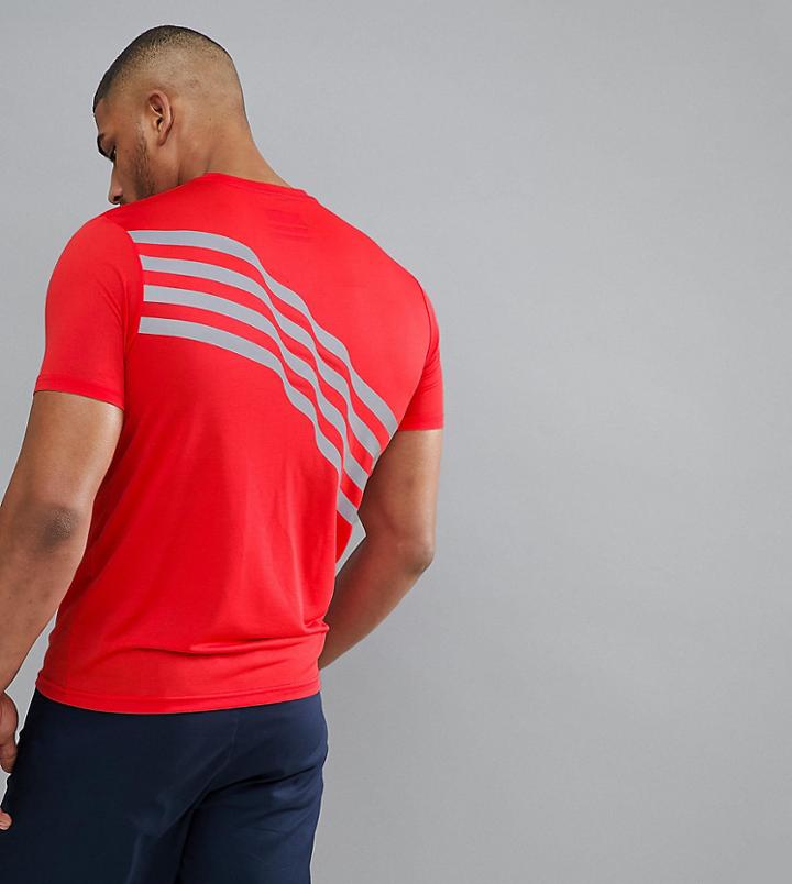 Asos 4505 Tall T-shirt With Reflective Back Print - Red