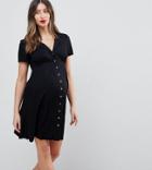 Asos Maternity Button Through Mini Skater Dress - Black