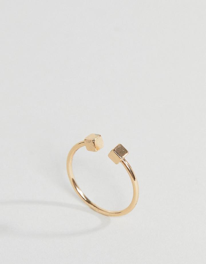 Asos Open Cube Ring - Gold