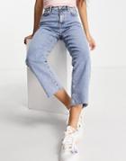 New Look Straight Leg Jeans In Mid Blue-blues