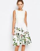 Ted Baker Secret Trellis Print Dress - Cream