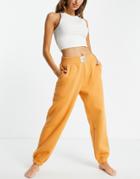 Chelsea Peers Organic Cotton Sweatpants In Burnt Orange