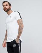Rose London Muscle T-shirt In White With Taping - White