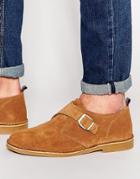 Selected Homme Royce Suede Monk Shoes - Brown