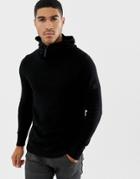 G-star Half Zip Knitted Hoodie In Black