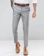 River Island Slim Fit Suit Pants In Gray Check - Gray