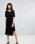 Moss Copenhagen Asymmetric T-shirt Dress - Black