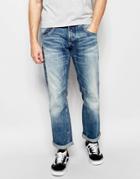 Jack & Jones Authentic Wash Jeans In Loose Fit - Mid Blue