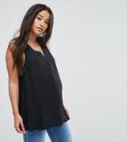 Asos Maternity Tank Top In Long Line - Black