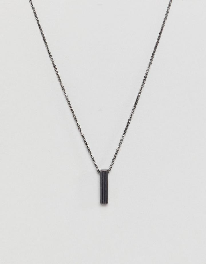 Icon Brand Bar Pendant Necklace N Gunmetal - Silver