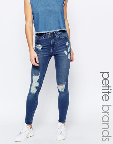 Waven Petite Anika High Rise Skinny Jeans - Blue
