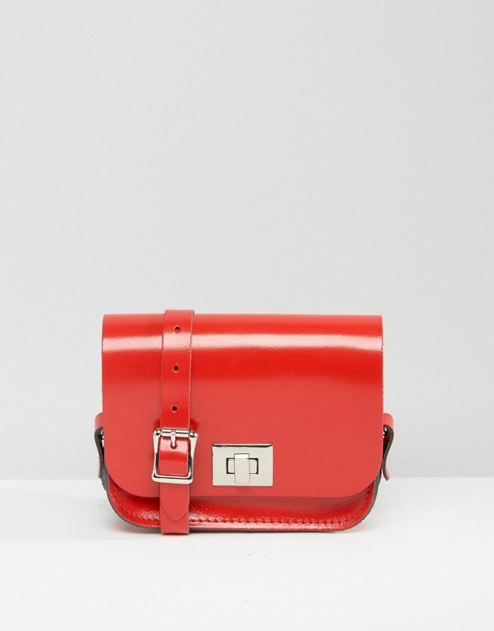 The Leather Satchel Company Mini Pixie Cross Body Bag - Patent Roxy Red