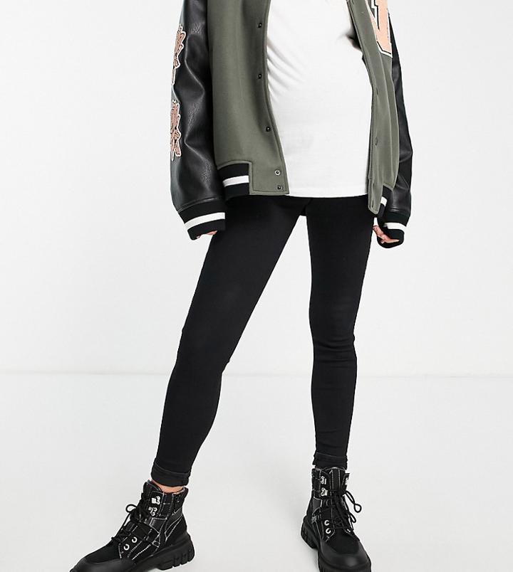 Topshop Maternity Recycled Cotton Blend Over Bump Joni Jean In Black