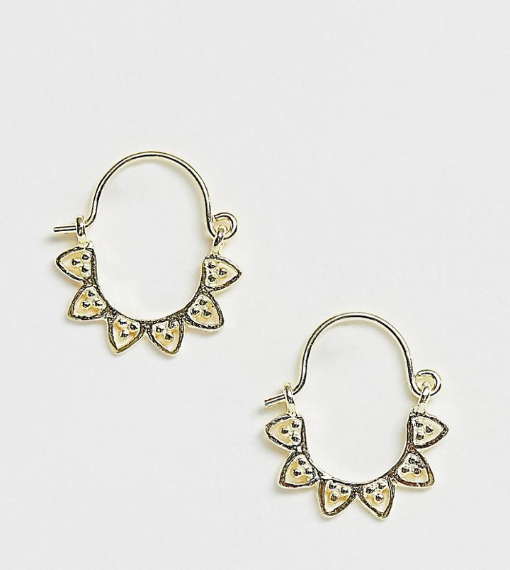 Kingsley Ryan Sterling Silver Gold Plated Spike Detail Hoop Earrings