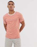 Selected Homme Perfect T-shirt In Orange Stripe - Orange