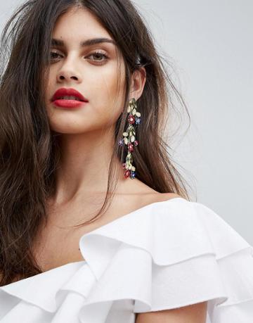 Her Curious Nature Rhinestone Drop Earrings - Multi