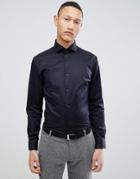 Selected Homme Slim Fit Smart Shirt With Spread Collar - Black