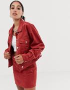 Signature 8 Cord Trucker Jacket-red