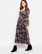 Diya Maxi Dress In Paisley Print - Black Paisley