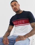 Nicce T-shirt With Logo Panel In White - White
