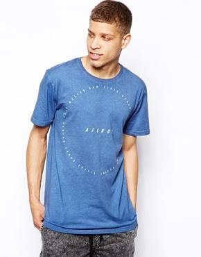 Afends Silent Circle T-shirt With Acid Wash - Blue