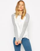 Asos Sweater In Knit With Woven Panels - Multi
