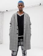 Collusion Overcoat In Gray Check - Gray