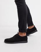 H By Hudson Barnstable Lace Up Shoes In Black Suede