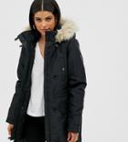 Vero Moda Tall Faux Fur Hooded Parka-black