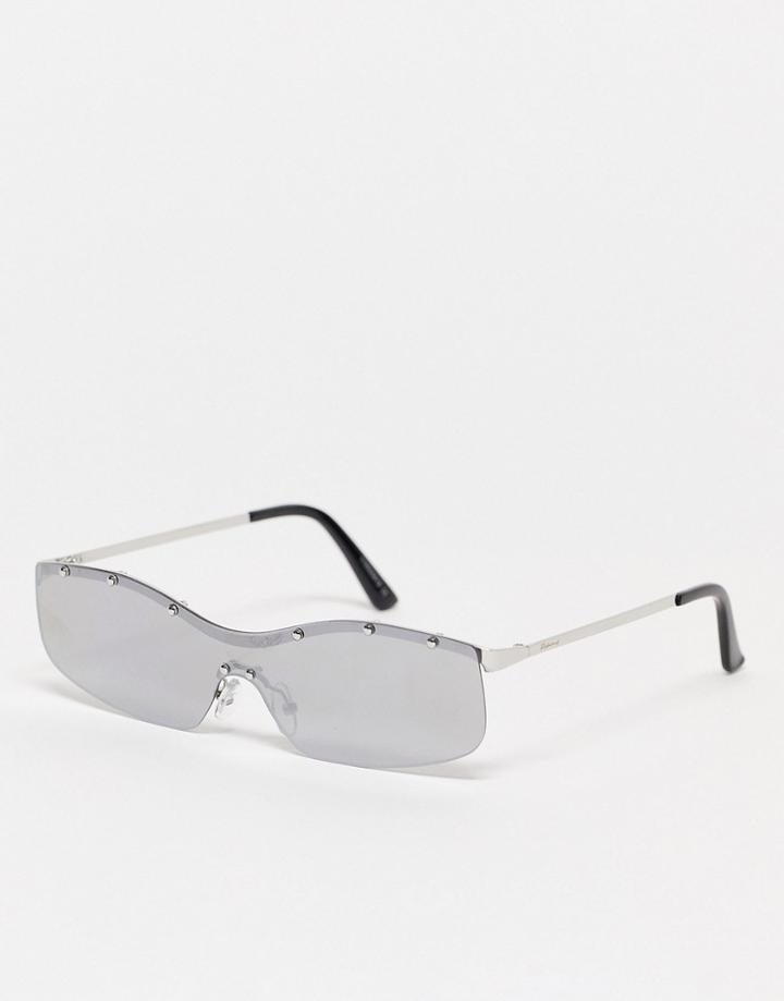 Reclaimed Vintage Inspired Unisex Y2k Sunglasses In Mirror Lens-clear