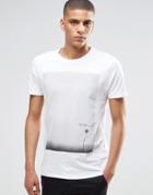 Selected Homme T-shirt With Flower Print - White