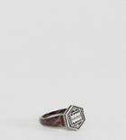 Reclaimed Vintage Inspired Hexagon Signet Ring In Silver Exclusive To Asos - Silver