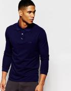 Armani Jeans Polo Shirt With Logo Regular Fit Long Sleeves - Navy