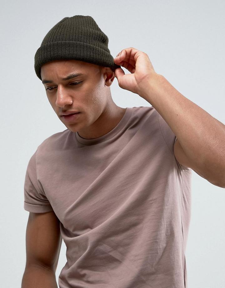 New Look Beanie In Green - Green