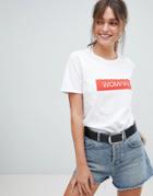 Boohoo Woman Slogan T-shirt - White