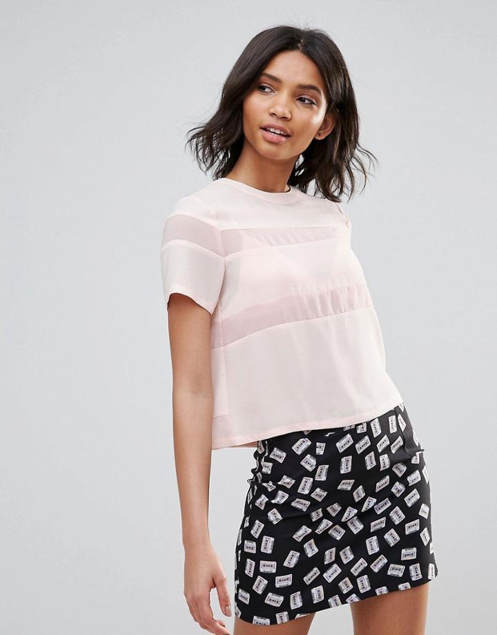 Neon Rose Panel Top - Pink