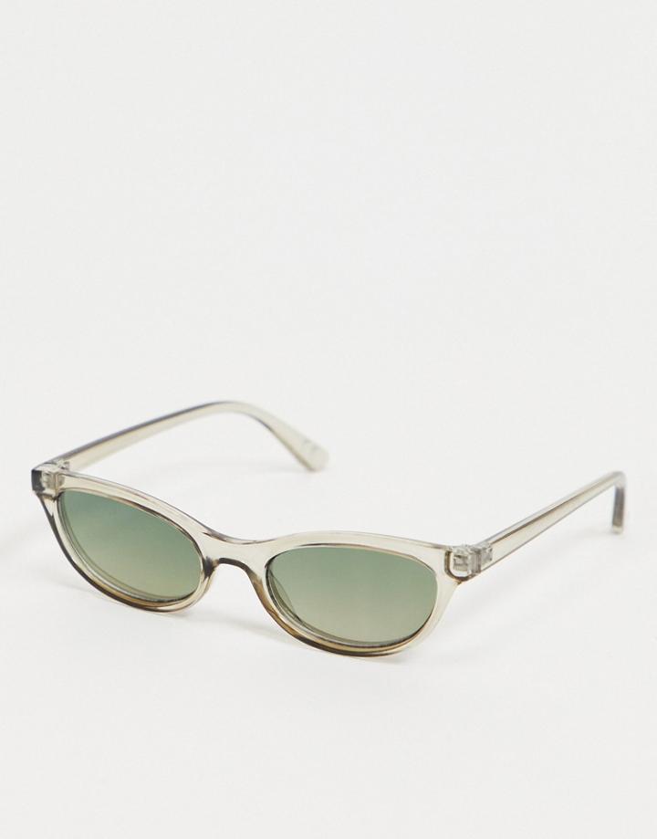Asos Design 90s Square Sunglasses In Gray With Smoke Lens-grey