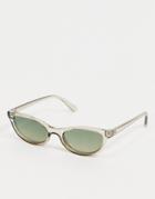 Asos Design 90s Square Sunglasses In Gray With Smoke Lens-grey