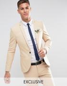 Noak Slim Wedding Suit Jacket In Stone - Stone