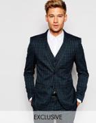 Selected Homme Exclusive Plaid Suit Jacket In Skinny Fit - Green