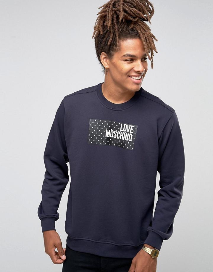 Love Moschino Dot Logo Sweater - Navy