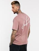 The Couture Club Signature Print Regular Fit T-shirt In Rust-red
