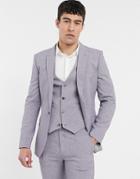 Asos Design Wedding Super Skinny Suit Jacket In Dark Gray Cross Hatch-grey