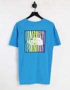 The North Face Distorted Half Dome T-shirt In Blue-blues