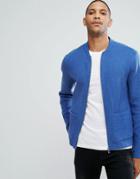 Asos Milano Stitch Bomber Jacket In Blue - Blue