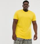 Asos Design Plus Organic T-shirt With Crew Neck In Yellow