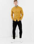 Asos Design Skinny Oxford Shirt In Mustard - Yellow