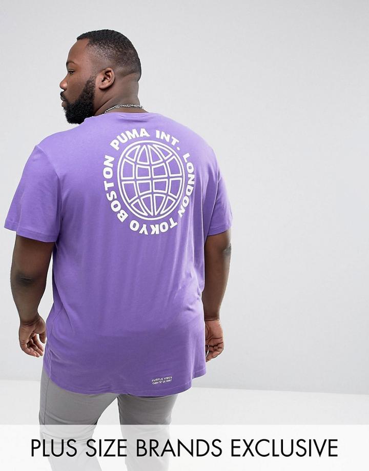 Puma Plus Oversized T-shirt With Back Print In Purple Exclusive To Asos 57659101 - Purple