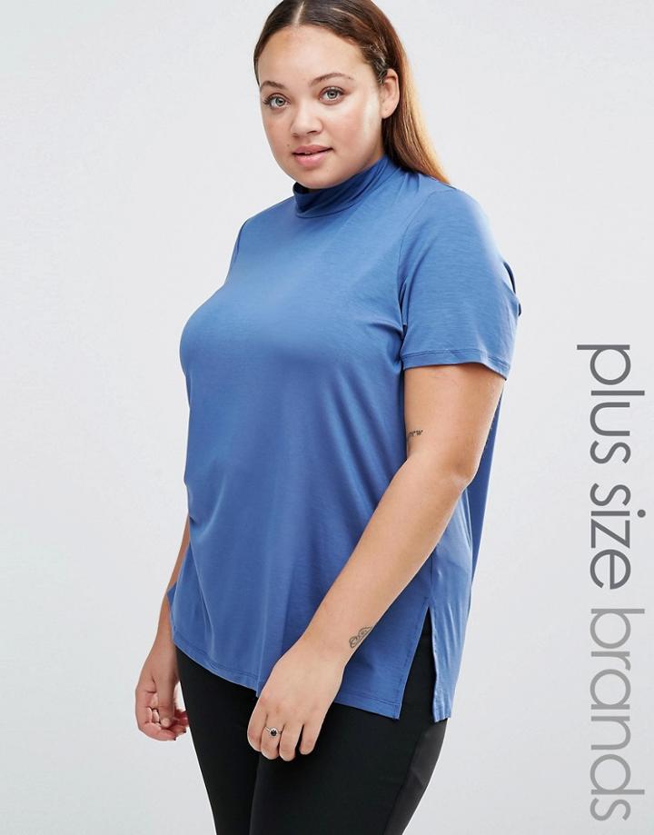 Junarose Bella Top With Funnel Neck - True Navy